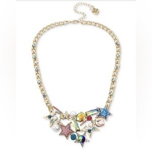 BETSEY JOHNSON NWT Celestial Star Cluster Pearl Stone Necklace